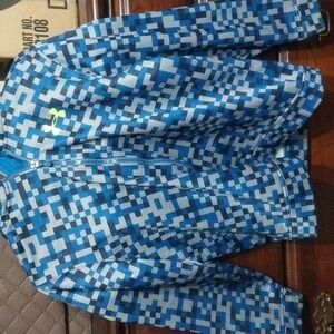 Boys Underarmour Blue And Grey Hooded Jacket YLG